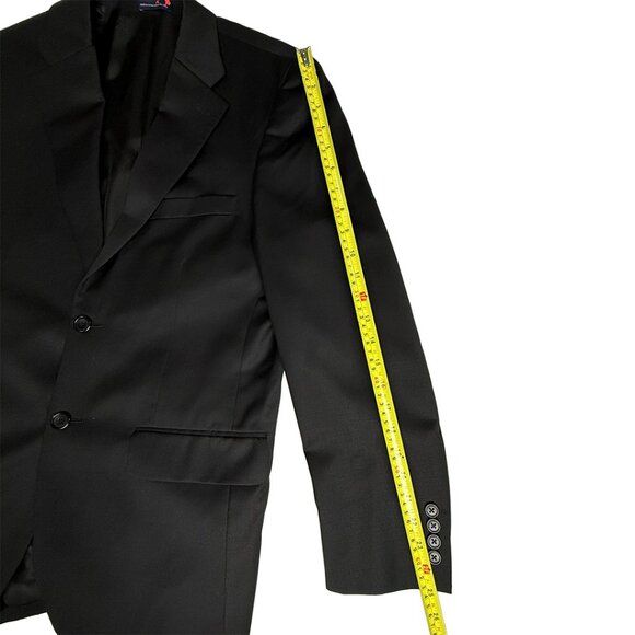 Stafford Black Two Button Vented Notch Blazer Sport Coat Suit Jacket - Picture 2 of 9